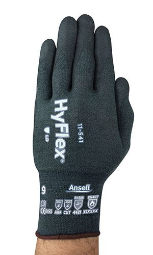 GLOVE GRAY HPPE 18G;GRAY NITRILE PALM - Cut Resistant